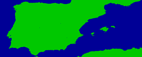 animation of Cloud type over Spain area